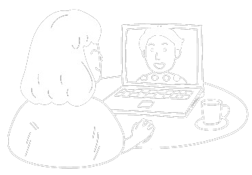 Image d'une personne en visioconférence sur son ordinateur